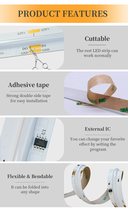 Dải Đèn <span class=keywords><strong>LED</strong></span> COB WS2811 RGBIC Đèn Băng Linh Hoạt RGB RGBW DC 24V Đủ Địa Chỉ <span class=keywords><strong>Pixel</strong></span> Dải Đèn <span class=keywords><strong>LED</strong></span> COB Thông Minh 720LEDs/M - Product Image 4