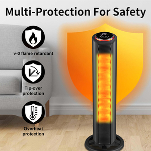Portable 1100W 2200W PTC Ceramic Electric <strong>Tower</strong> <strong>Fan</strong> <strong>Heater</strong> 15 Hours Timer Remote Control Electric <strong>Heater</strong> - Product Image 2