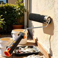 Rouleau à enduit pour cloisons sèches en nylon noir de qualité industrielle de 9 pouces, brosse à texture pour cloisons sèches pour la couverture des surfaces murales et de plafonds