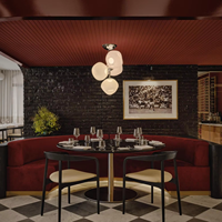 Canapé demi-circulaire de style nordique moderne, table en bois de frêne massif et chaise en bois, pour hôtel, café, restaurant
