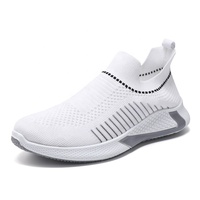 Chaussures de sport tricotées à la mouche Chaussures respirantes sans lacet pour hommes pour les loisirs Baskets Chaussures décontractées