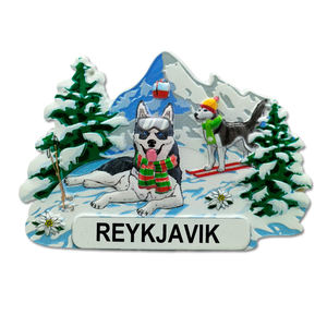 Cadeau de <span class=keywords><strong>voyage</strong></span> impression résine logo personnalisé européen neige montagne ski <span class=keywords><strong>islande</strong></span> Souvenir Reykjavik aimant de réfrigérateur - Product Image 1