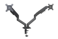 Support double moniteur 17-32 pouces en acier allié avec ressort métallique, réglage ergonomique de la hauteur, rotation inclinable à 90°, noir, capacité de charge 9 kg