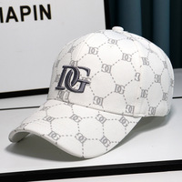Casquette de baseball rétro à imprimé intégral, broderie de lettres, large bord, en coton, réglable, unisexe, protection solaire, vente en gros