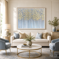 Art mural abstrait moderne en tissu de soie peint à la main, marque HALO, modèle NB-03, décoration intérieure, fournisseur d'usine ODM OEM du Vietnam