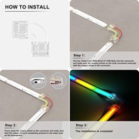 Conectores en Forma de L/de Esquina de 10 mm y 12 mm, Conexión de Extensión de Terminal sin Soldadura para Tiras de Luces LED COB RGB Inteligentes de 3 Pines