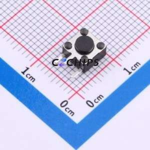 TS-1095C-A1B3-D2 Tactile Switch Bent Lead Through Hole-3P,6x6mm Single Pole Single Throw Round Button 2.5N Right Angle Insert - Product Image 1
