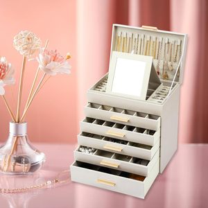 Luxury Classic Design Leather Handmade Pink Jewelry <b>Box</b> Organizer Storage <b>Box</b> for <b>Necklace</b> Ring-Premium Wood Gift - Product Image 2