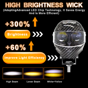 Mini Faro Delantero LED para Motocicleta, 2 Lentes, Luz Antiniebla Auxiliar para Exploradores, Modelo MO-H211, 1 Año de Garantía - Product Image 5