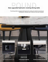 Ensemble de tables à manger modernes et luxueuses 6 places extensibles en métal de roche mobilier de maison pour hôtel école salle à manger complète de luxe