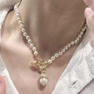 Nuevo Collar de Moda Deportivo con Cuentas Grandes de Aleación de Zirconia, Perla de Saturno y Nuez, Serie Hazelnut, Joyería de Alta Calidad para Mujer - Product Image 2