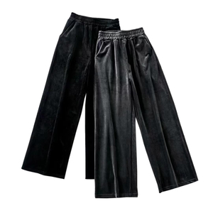 <span class=keywords><strong>Pantaloni</strong></span> larghi in <span class=keywords><strong>velluto</strong></span> a vita alta da <span class=keywords><strong>donna</strong></span> ultime vendite calde <span class=keywords><strong>pantaloni</strong></span> larghi da strada Casual con chiusura in vita elastica per l'inverno - Product Image 1