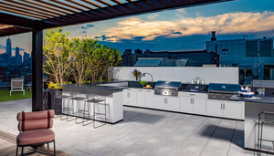 Amerikan tarzı prefabrik <span class=keywords><strong>l</strong></span>üks 304 paslanmaz çelik modüler açı<span class=keywords><strong>l</strong></span>ış açık mutfak dolabı <span class=keywords><strong>L</strong></span> şekli - Product Image 4