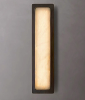 Lampe murale d'entrée en albâtre naturel de style rétro américain, en laiton massif de luxe, pour hôtel, bureau, chambre à coucher, chevet