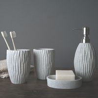 Ensemble d'accessoires de salle de bain en résine moderne, écologique, 5 pièces, décoration d'intérieur, articles de luxe, tailles mini et générales