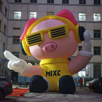 Mascotte de cochon gonflable amusante personnalisée pour la promotion en supermarché, décoration de parc à thème animal