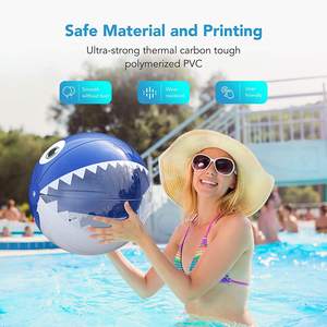 16英寸鲨鱼沙滩泳池玩具，充气吹气球，适合儿童和成人玩得开心 - Product Image 3