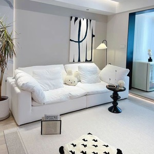 Cloud Style-Extendable Modular Sectional Square Apartment Living Room Set with Filling Linen <b>Cover</b> for School - Product Image 4