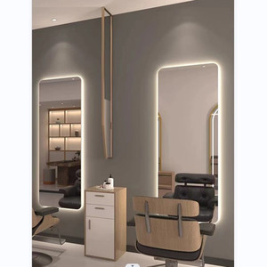 Mỹ phẩm gương giá rẻ lượn sóng tạo nên vòm tóc mặc quần áo barbershop Backlit gương wiht LED ánh sáng - Product Image 5