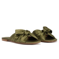 Sandales Plates Grandes Tailles Femme avec Nœud, Mules d'Été Plates pour Femmes