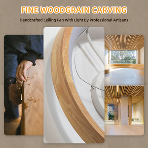 Bán buôn tùy chỉnh hiện đại 20-inch LED quạt trần với điều khiển từ xa 5 lưỡi gỗ mờ thời gian và động cơ 3 tốc độ - Product Image 4