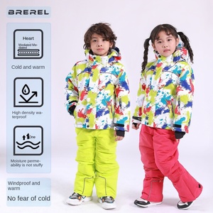 Traje de esquí y snowboard para niños, niños y niñas, grueso, cálido, a prueba de viento, impermeable, traje de nieve de doble tabla con cierre de cremallera - Product Image 4