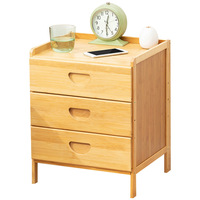 Table de Chevet en Bambou avec Rangement, Vente Directe Usine, Meuble de Chambre Miniature Style Nordique Européen Moderne, Table d'Appoint de Rangement
