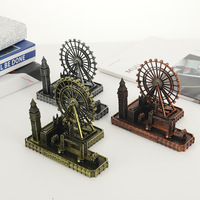London Eye & Big Ben Bridge Model Set - Premium Metal/resina Landmark Souvenirs Regalos personalizados a granel para oficina/decoración del hogar