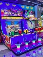 Machine de jeu d'arcade de simulation vidéo d'époque des dinosaures avec tir à l'eau, écran LCD HD à commande par jetons, machine de divertissement pour 4 joueurs