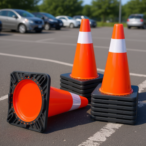 Conos de Tráfico DB de 28x14.3x14.3 Pulgadas, Base con Peso de PVC, Reflectantes, para Seguridad en Estacionamientos - Product Image 2