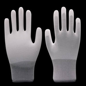 Guantes de Trabajo con Palma Recubierta de Nailon, Blancos, Antiestáticos, Libres de Polvo, para Protección Laboral en Fábricas Electrónicas, Venta al Por Mayor - Product Image 3