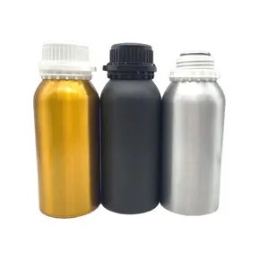 Botella de metal cosmético 100mL botella de aluminio negro mate vacía contenedor botella de aceite esencial
