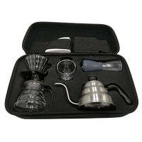 Ensemble cadeau de luxe pour cafetière et théière portable HD personnalisée, étui rigide EVA 50x29x16CM noir