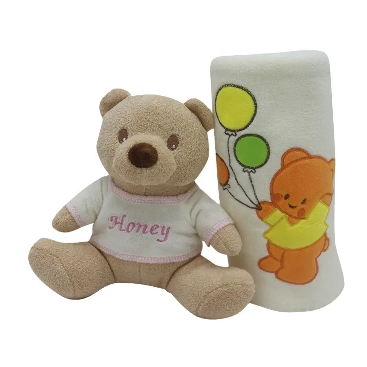Mode niedlichen Kuscheltiere Spielzeug Teddybär für Baby Jungen und Mädchen Geschenke Großhandel benutzer definierte Polar Fleece Baby decken