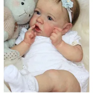 Realistic Reborn Baby Toddlers Girl Ellis 20'' Lifelike Awake Lovely Reborn Baby Doll with Brown Hair