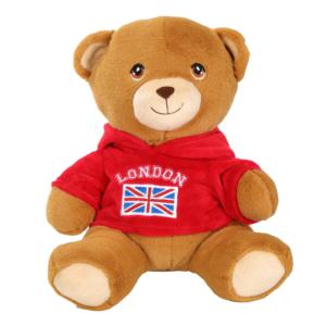 OEM ODM UK London Teddy Bear Plush Doll Red Hoodie Union Jack <strong>Flag</strong> Bear Stuffed <strong>Toy</strong> Travel Souvenir Custom Mascot - Product Image 1