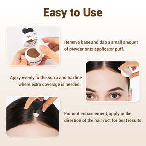 Poudre de retouche pour racines, correcteur de ligne de cheveux, couvre-cheveux gris, <span class=keywords><strong>ombre</strong></span> à cheveux pressée compacte avec miroir et houppette pour femmes et hommes - Product Image 3