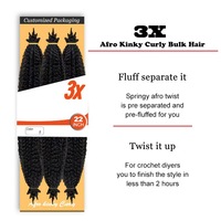 Cheveux Afro Twist Souples Pré-Démêlés et Pré-Bouffis, Kinky Twist Naturel pour Coiffures Protectrices, Tresses au Crochet Type Marley