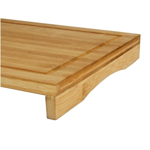 แผ่นไม้ไผ่สำหรับตัดพื้นผิวเหนืออ่างล้างจาน/ที่คลุมเตาครัวแผงเสิร์ฟพร้อมร่องน้ำผลไม้สำหรับเตา2เตาขนาดใหญ่พิเศษ - Product Image 3