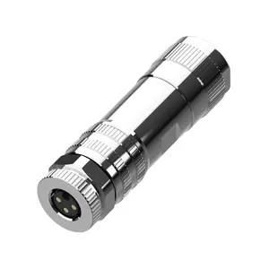 Marvtech shield M8 3 pin female waterproof field assembly optical cable connector for signal transmission