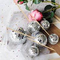 Décoration de gâteau boule disco - 3 cm, scintillante, pour anniversaire, remise de diplôme, fête des pères, mariage, anniversaire de mariage, fête, écologique