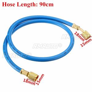 Tuyau de recharge de climatisation R134A 90CM, adaptateur de mesure de réfrigérant, tuyau de liquide frigorigène 15MM pour climatiseur R410a R22 R12 1/4" SAE - Product Image 4