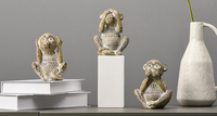 Figurine de singe en résine, décoration artistique africaine de Style indien, sculptée à la main, Sculpture de Table, cadeau artisanal