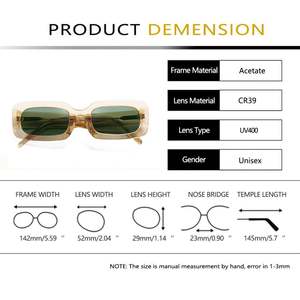 Gafas de Sol Personalizadas de Acetato con Marco Grueso de Lujo 2022, Color Caramelo, Cuadradas y Rectangulares para Hombre y Mujer - Product Image 3