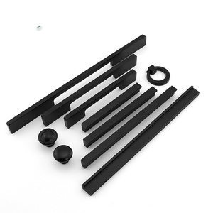 Modern White & Black Square Furniture Handles 96mm Aluminum Pull <b>Knobs</b> <b>for</b> Cabinets <b>Dressers</b> Wardrobes & Drawers <b>for</b> Kitchen Use - Product Image 3