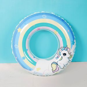 Bouée gonflable licorne pour enfants, motif aléatoire multicolore, conception épaissie monocouche, flotteur de natation pour enfant - Product Image 4