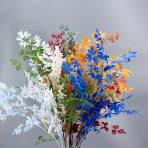 Hojas de plantas artificiales de seda para decoración de bodas, accesorios de techo, arreglos florales - Product Image 1