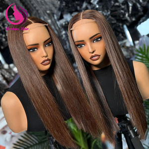 Pelucas de Cabello Humano Vietnamita de Lujo, Lisas, sin Pegamento, con Cierre Frontal de Encaje HD Completo, Cabello Humano con Cutícula Alineada - Product Image 1