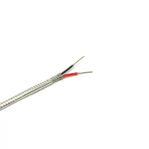 K-type transparent PTFE sheathed tinned shielded glass fiber insulated thermocouple electric wire
