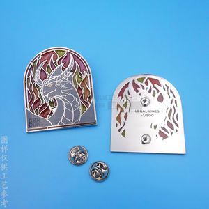 Customized Rectangle Zinc Alloy School Badge Gold Electroplated Hollow Transparent Lacquer <b>Name</b> <b>Tag</b> With Butterfly Buckle - Product Image 3